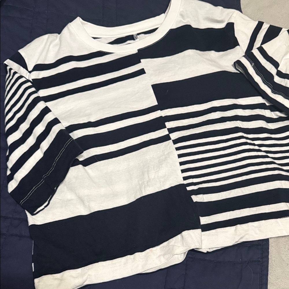 Maeve Kids‎ Long Sleeve Shirt - Navy and White Stripes